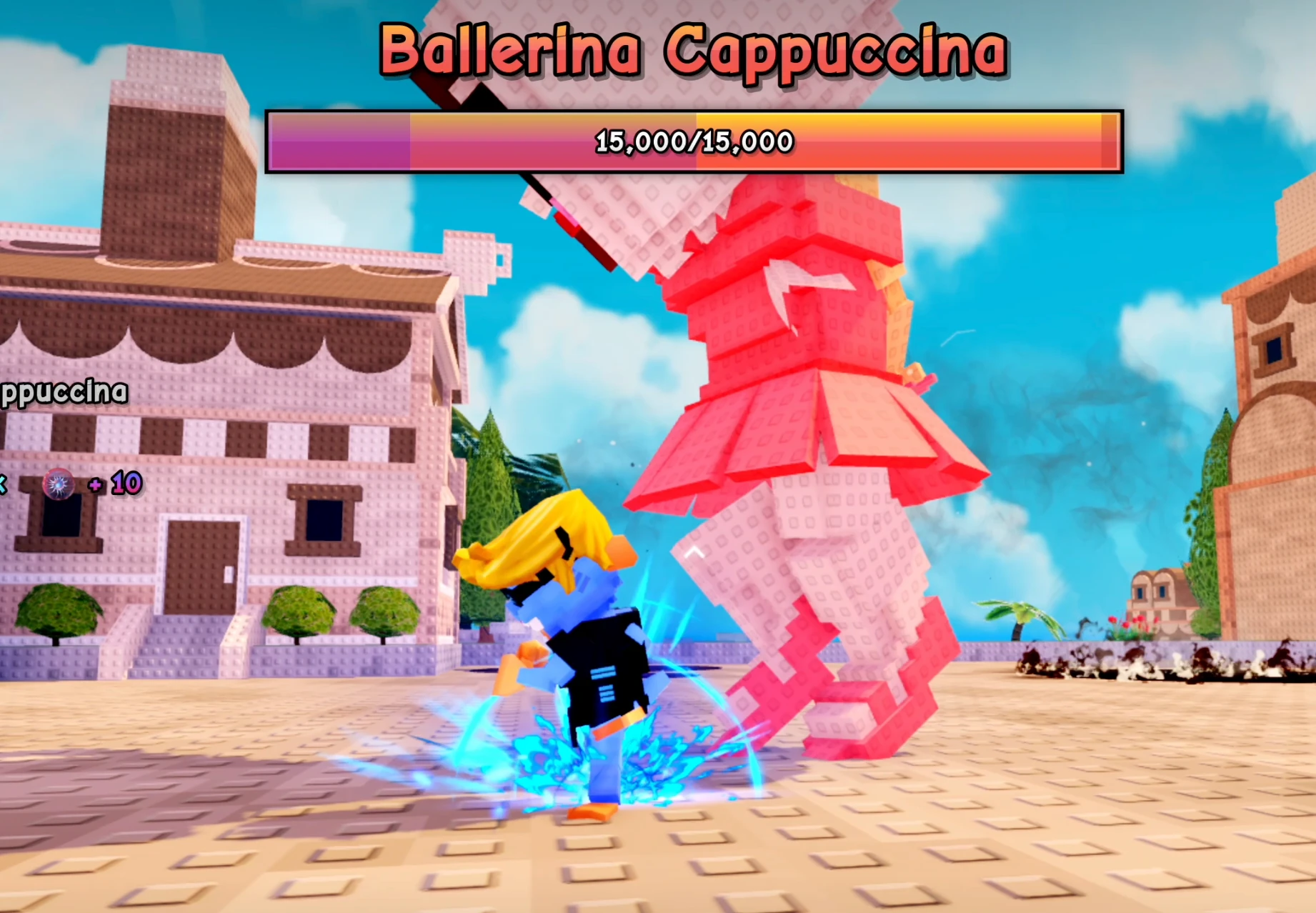 Ballerina Cappuccina Boss Fight in Brainrot Seas